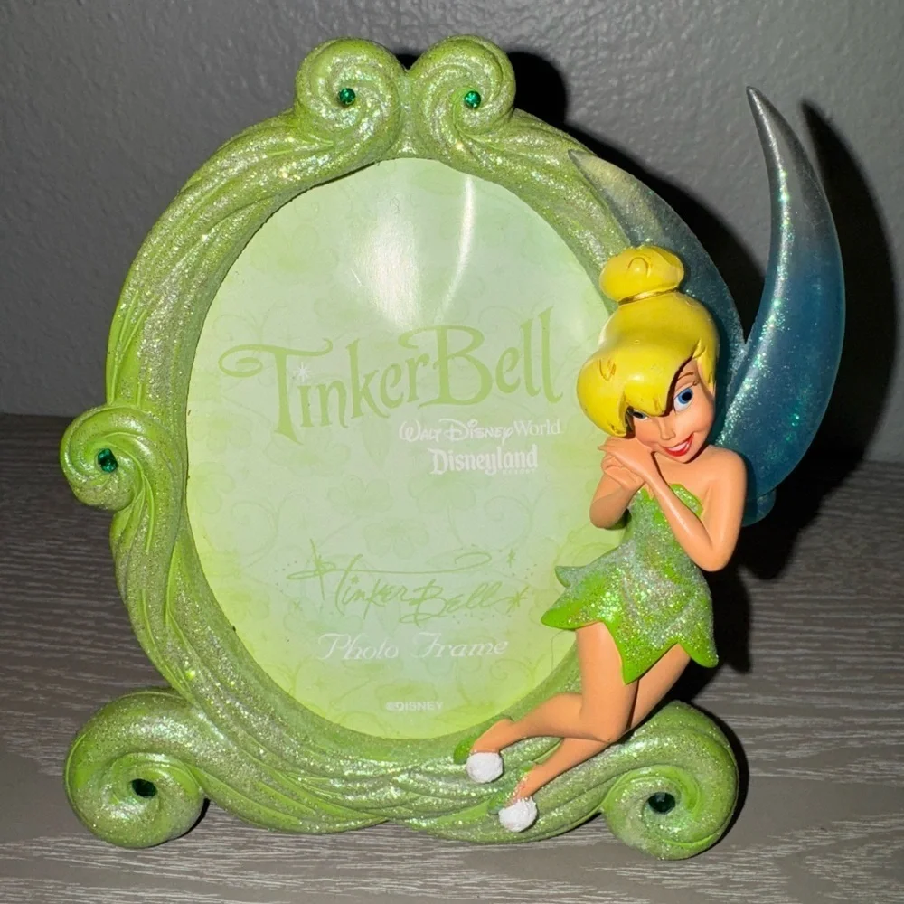 Disney parks glitter green Picture Frame - Tinker Bell